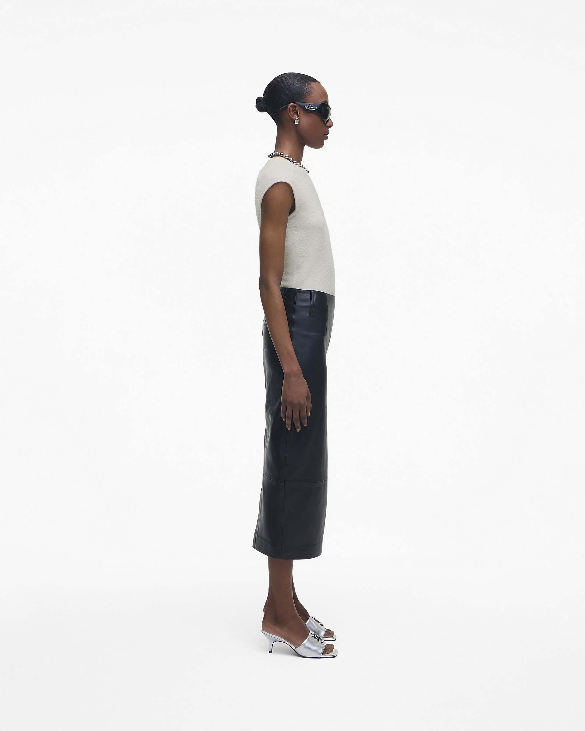 The Metallic J Marc Heeled Sandal - Silver | Marc Jacobs US