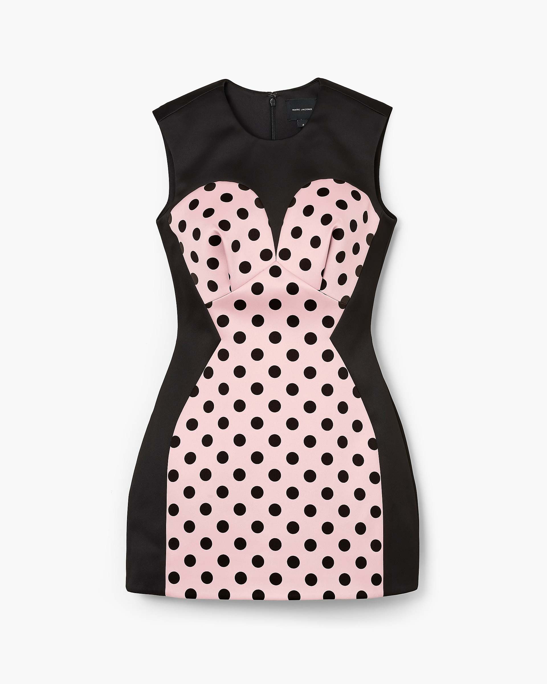 Seamed Up Dots Satin Dress - Peach Multi | Marc Jacobs online
