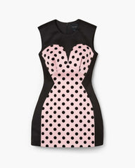 Seamed Up Dots Satin Dress - Peach Multi | Marc Jacobs online