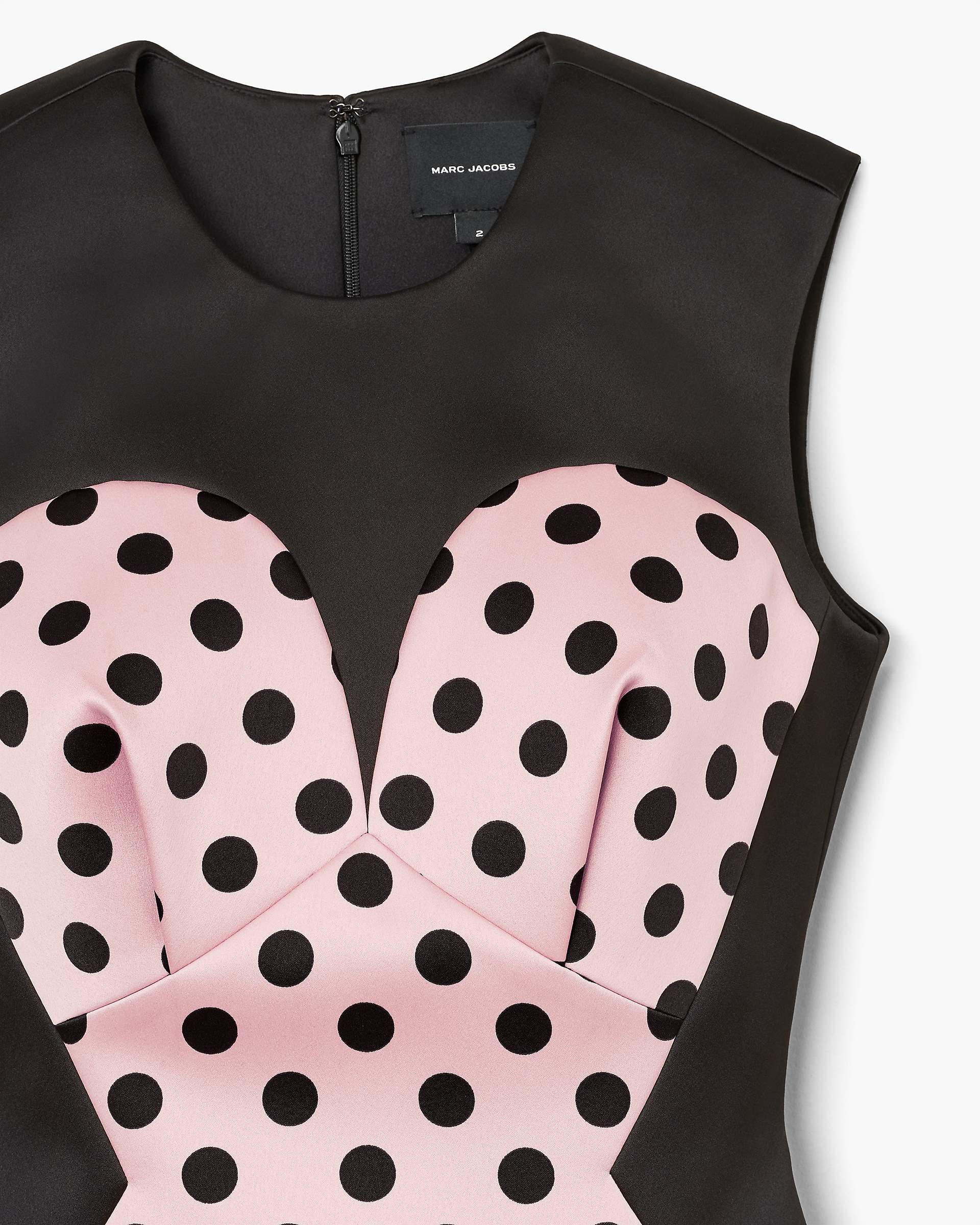 Seamed Up Dots Satin Dress - Peach Multi | Marc Jacobs online