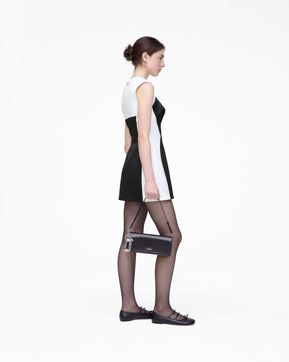 Seamed Up Satin Dress - Black/White | Marc Jacobs sale