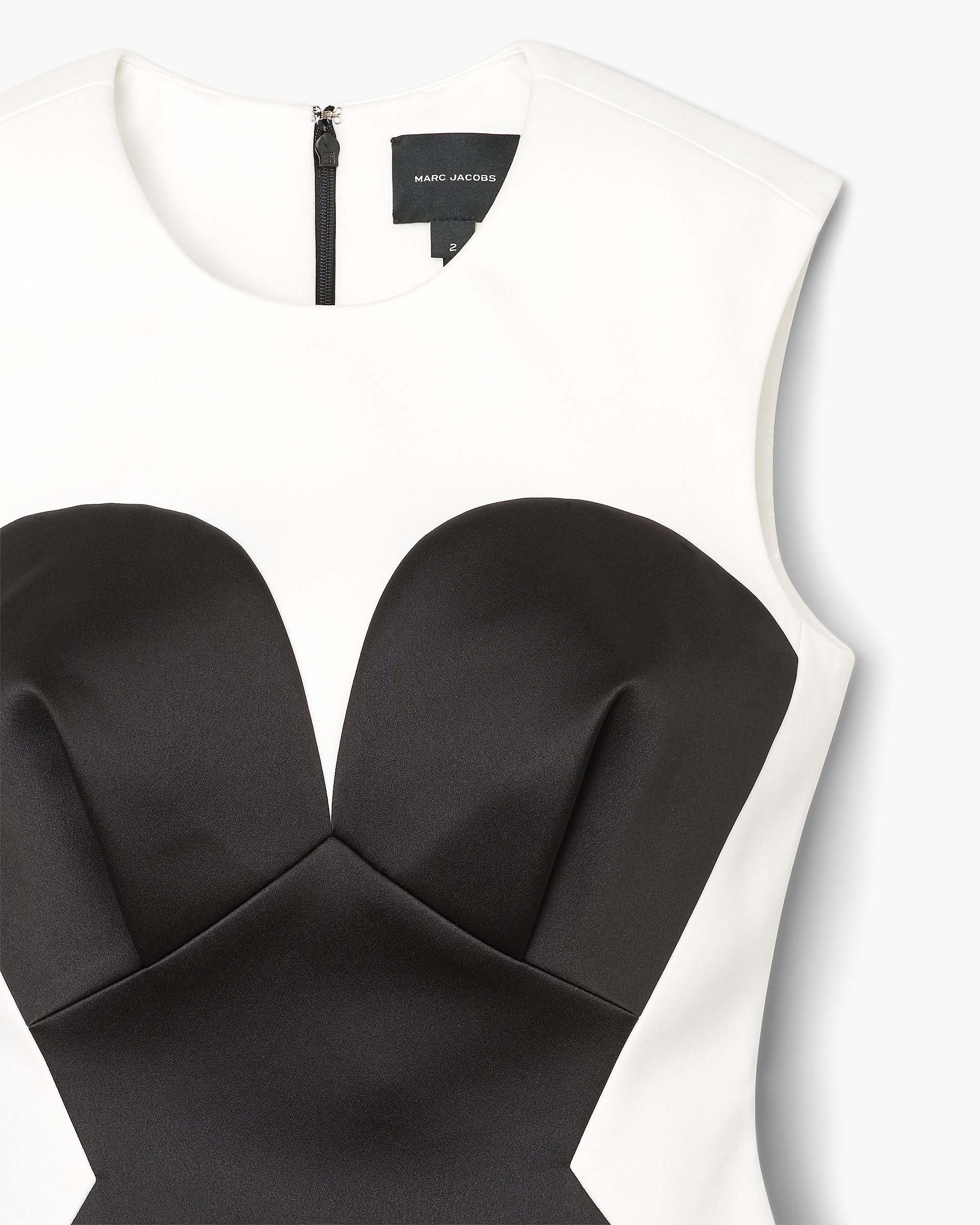 Seamed Up Satin Dress - Black/White | Marc Jacobs sale