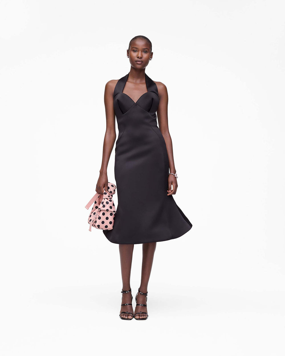 Sculpted Satin Halter Dress - Black | Marc Jacobs for sale