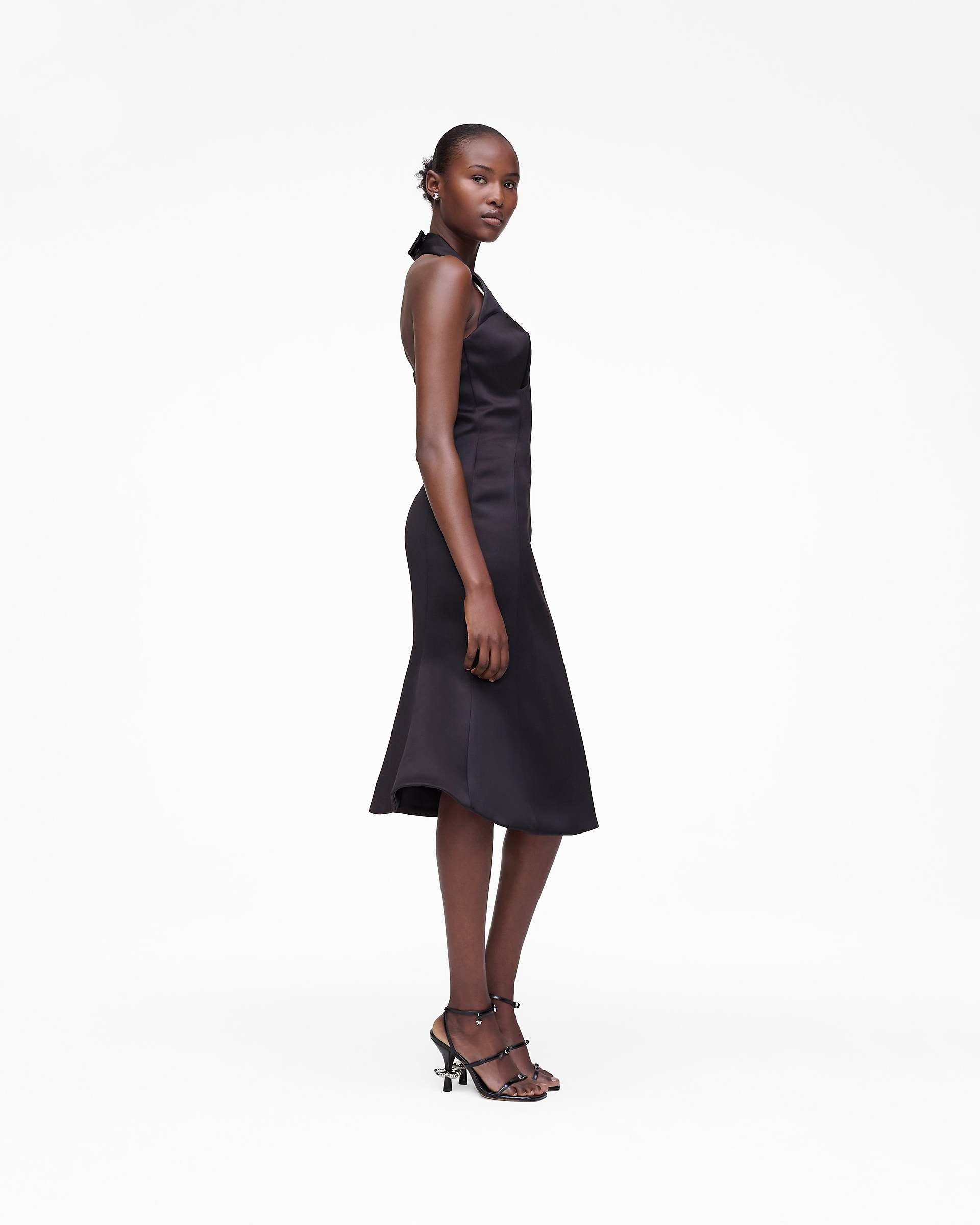 Sculpted Satin Halter Dress - Black | Marc Jacobs for sale