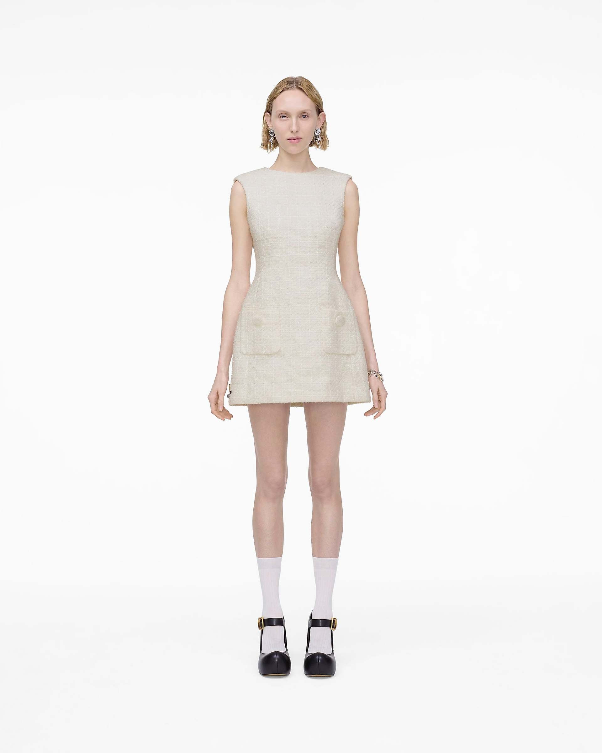 Sculptural Tweed Dress - Ivory | Marc Jacobs online