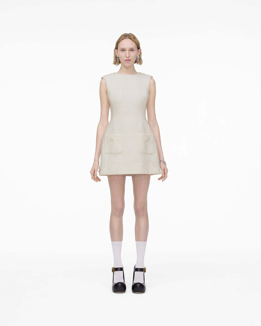 Sculptural Tweed Dress - Ivory | Marc Jacobs online