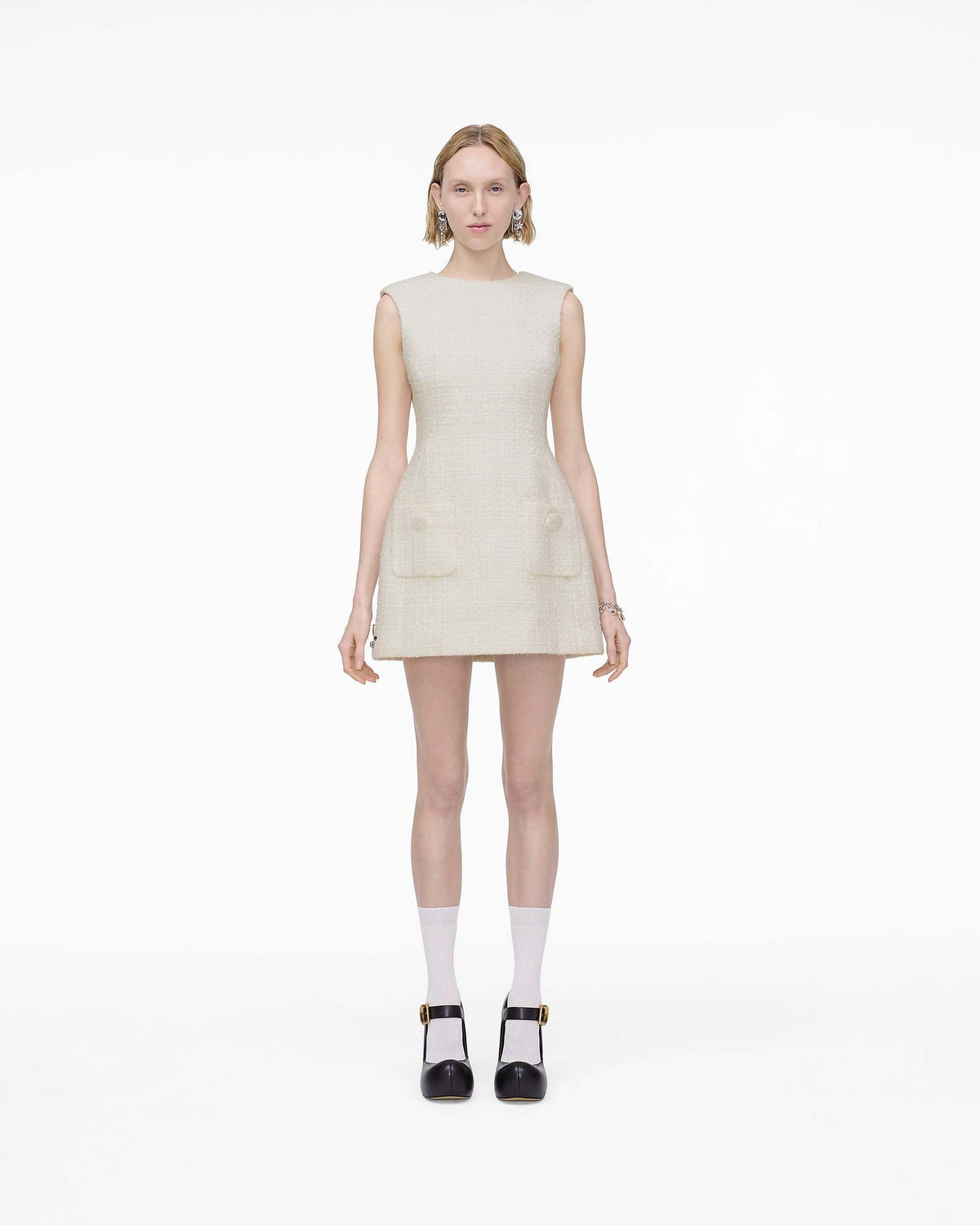 Sculptural Tweed Dress - Ivory | Marc Jacobs online