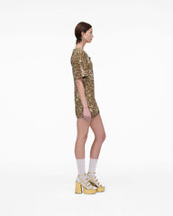 Sequin V-Neck Knit Dress - Gold | Marc Jacobs US