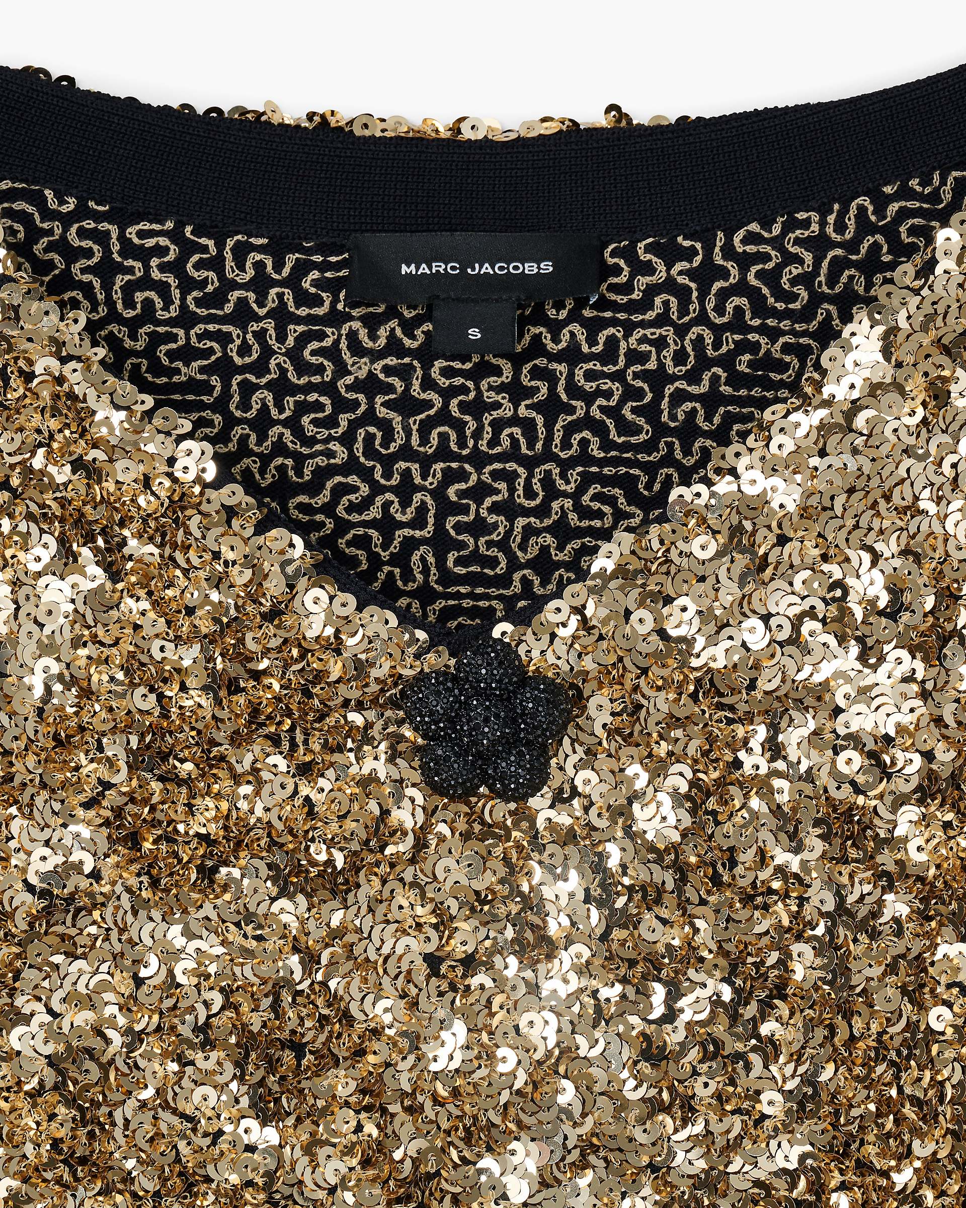 Sequin V-Neck Knit Dress - Gold | Marc Jacobs US