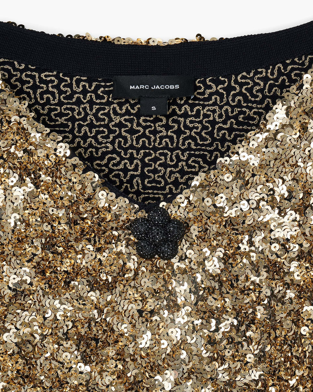 Sequin V-Neck Knit Dress - Gold | Marc Jacobs US