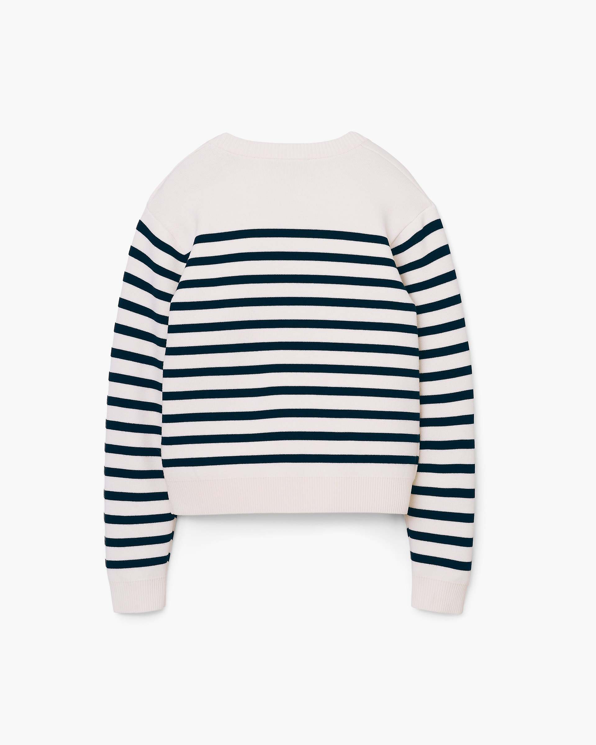 Breton Stripe Crewneck - White/Navy | Marc Jacobs on sale