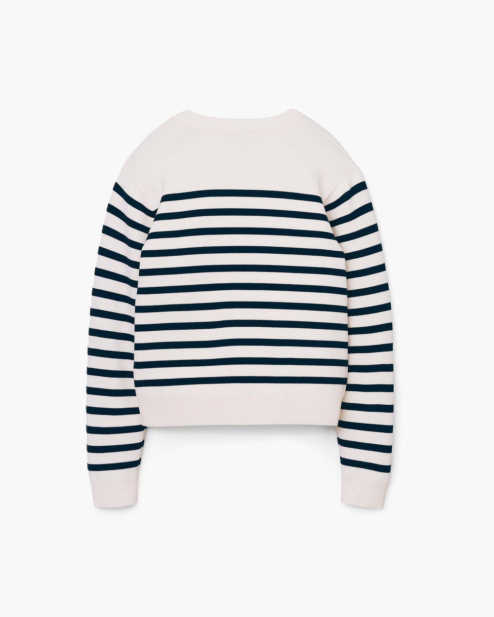 Breton Stripe Crewneck - White/Navy | Marc Jacobs on sale