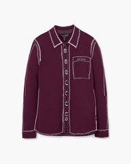 Trompe L'Oeil Knit Button Down - Dark Plum/Ivory | Marc Jacobs discount