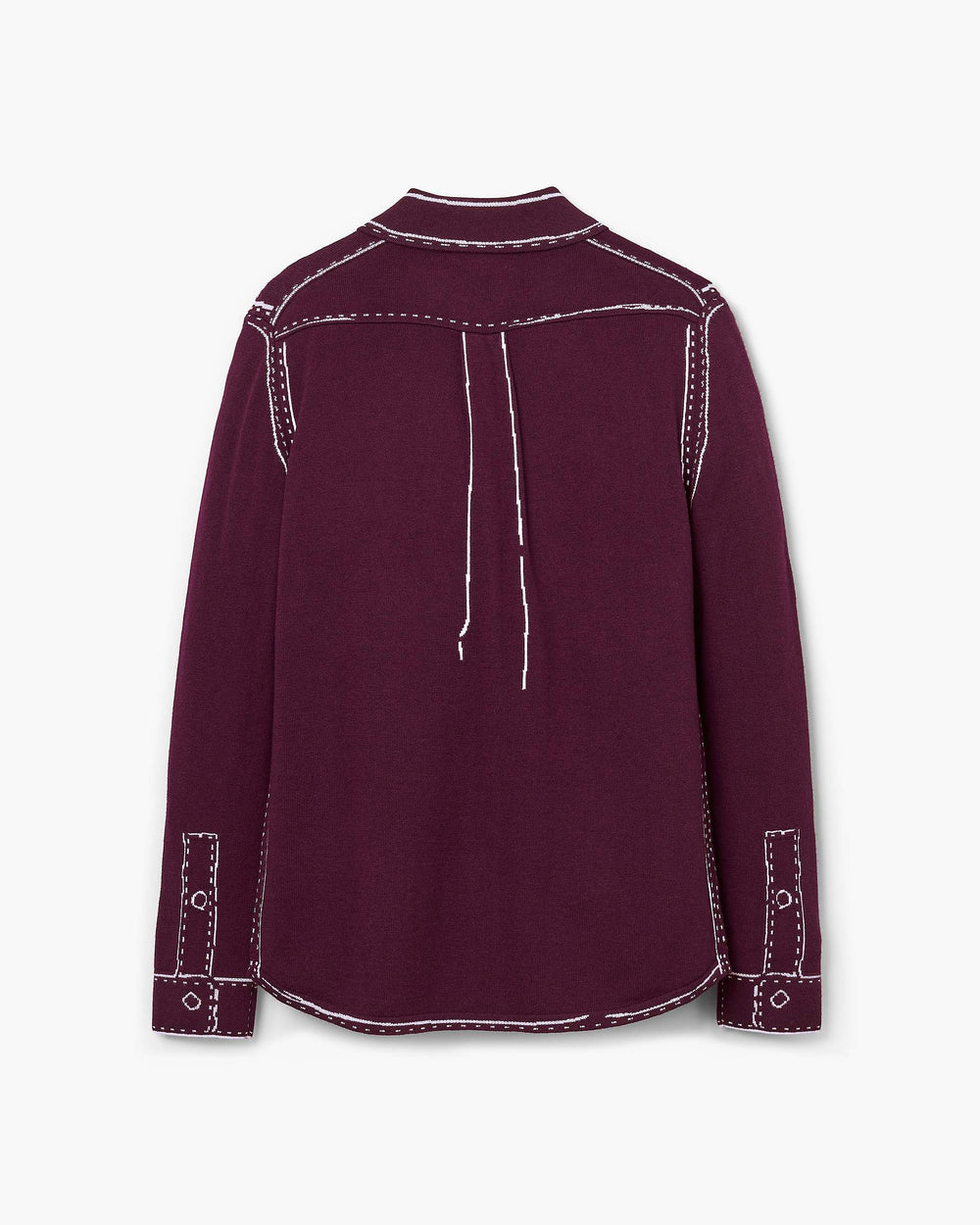 Trompe L'Oeil Knit Button Down - Dark Plum/Ivory | Marc Jacobs discount