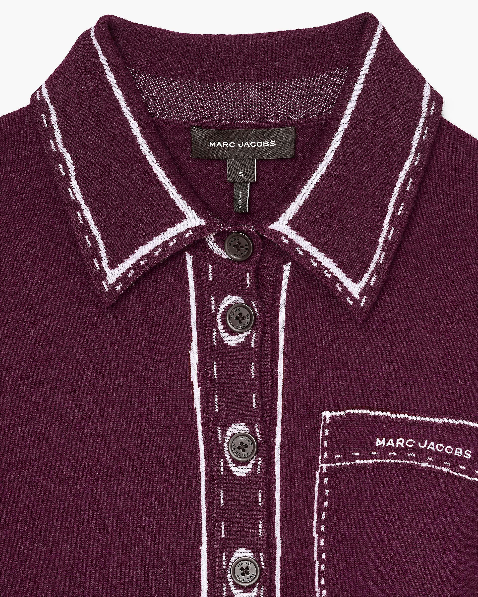 Trompe L'Oeil Knit Button Down - Dark Plum/Ivory | Marc Jacobs discount
