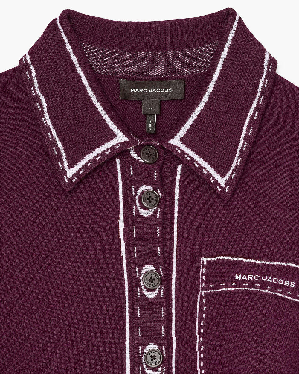 Trompe L'Oeil Knit Button Down - Dark Plum/Ivory | Marc Jacobs discount