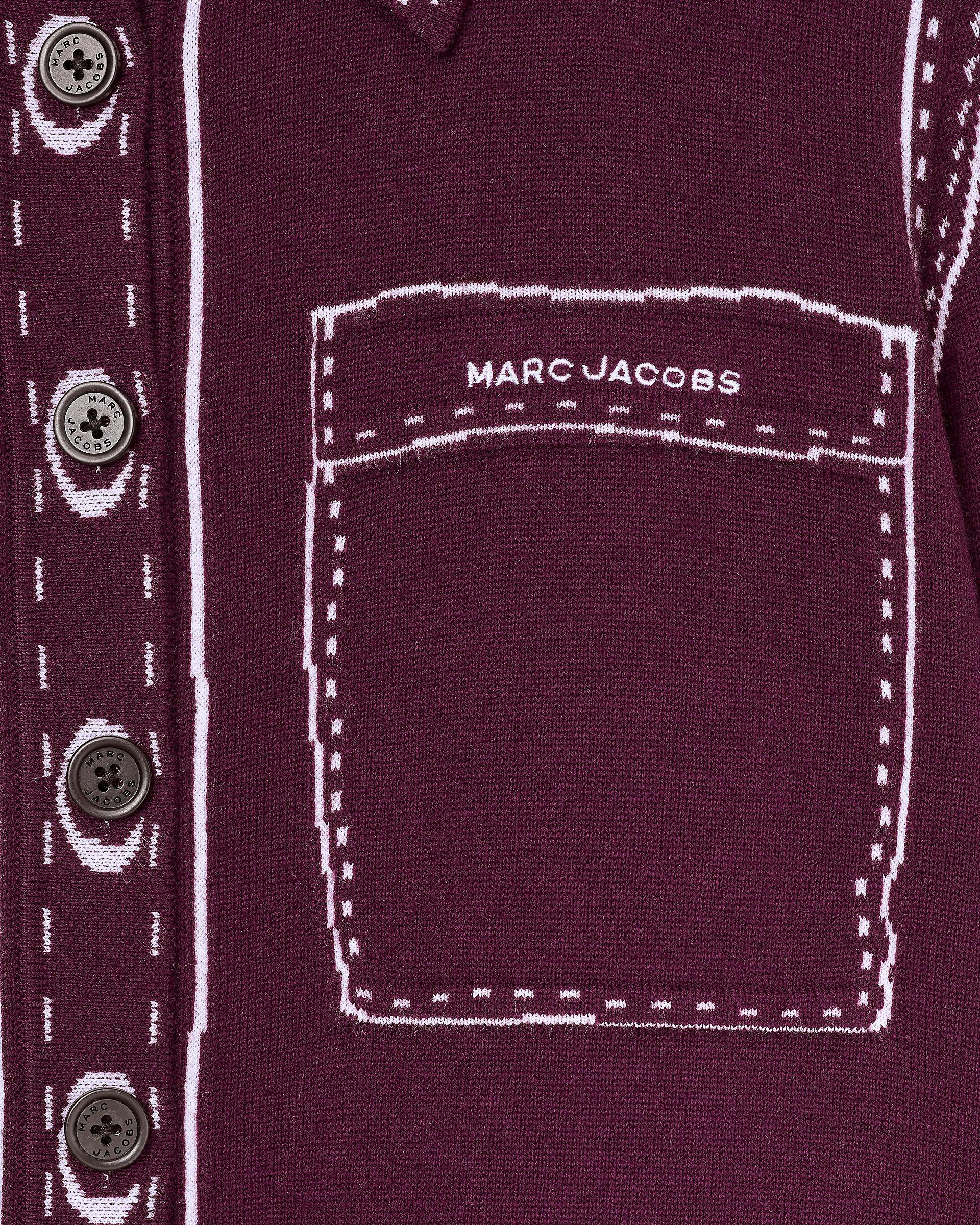 Trompe L'Oeil Knit Button Down - Dark Plum/Ivory | Marc Jacobs discount