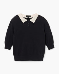 Trompe L'Oeil Knit Polo - Black | Marc Jacobs online