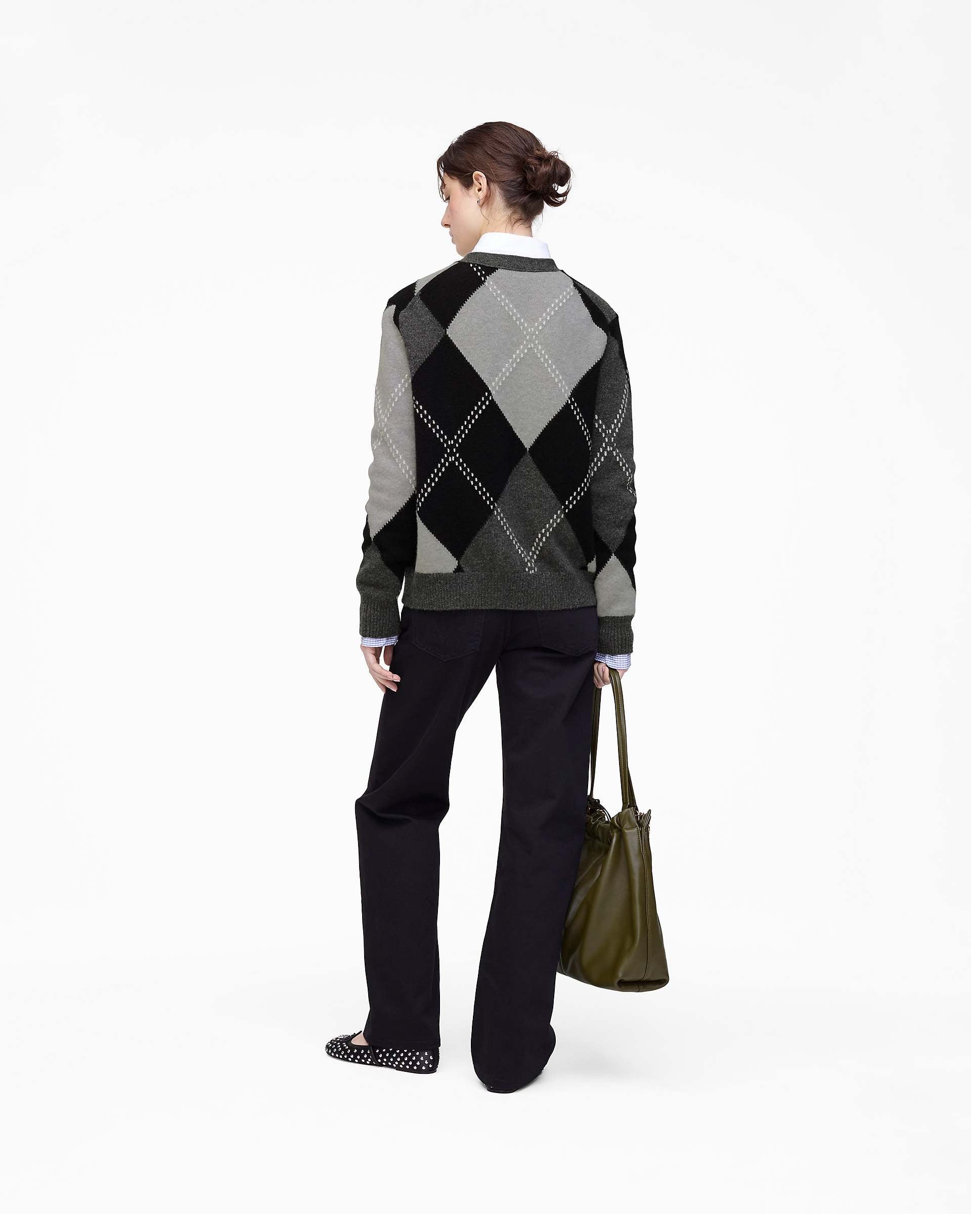 Preppy Daisy Argyle Cardigan - Black Multi | Marc Jacobs on sale