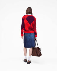 Preppy Daisy Argyle Cardigan - Red Multi | Marc Jacobs US
