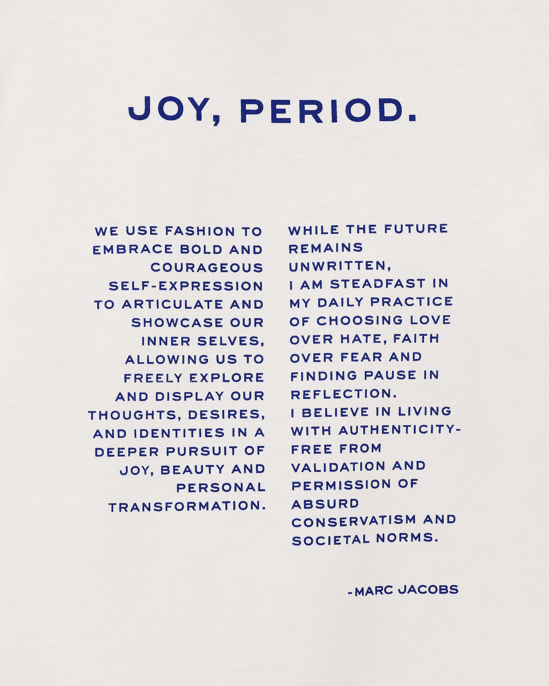 Joy. Slim Tee - White | Marc Jacobs sale