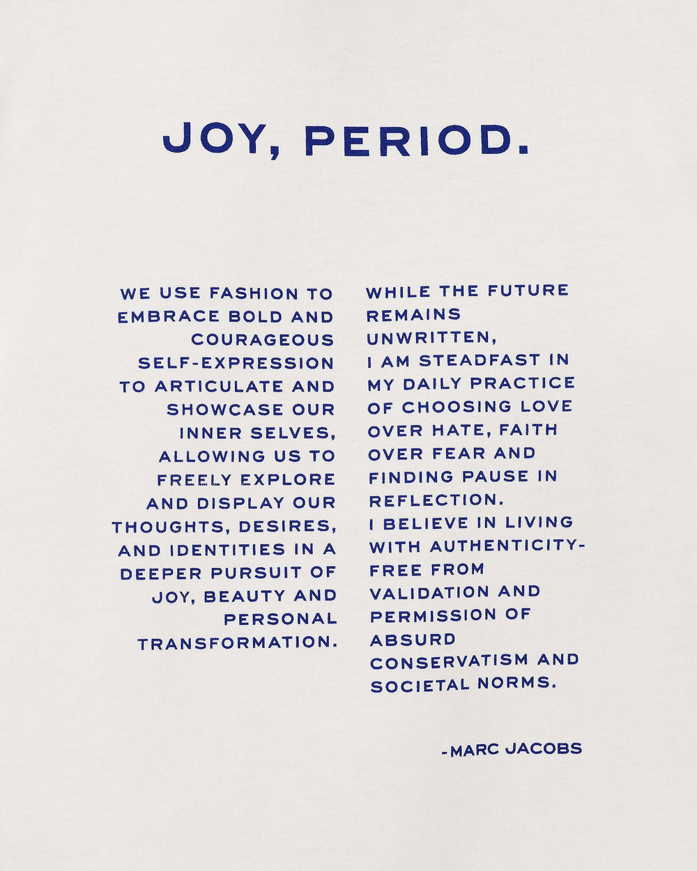 Joy. Slim Tee - White | Marc Jacobs sale