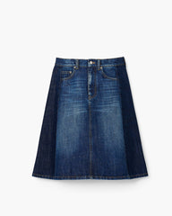 Two Tone Shadow Denim Skirt - Dark Slub Indigo | Marc Jacobs on sale