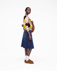 Two Tone Shadow Denim Skirt - Dark Slub Indigo | Marc Jacobs on sale