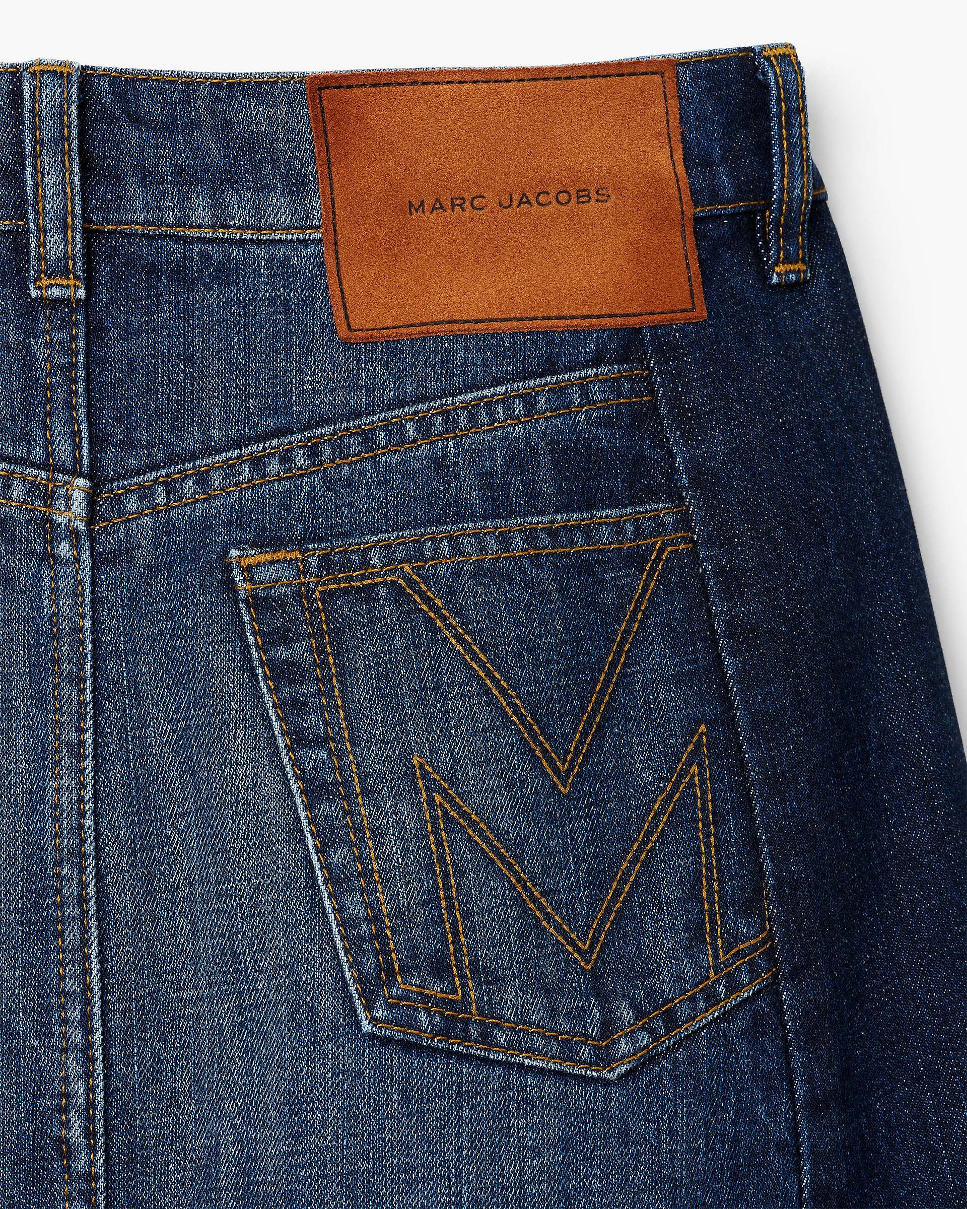 Two Tone Shadow Denim Skirt - Dark Slub Indigo | Marc Jacobs on sale