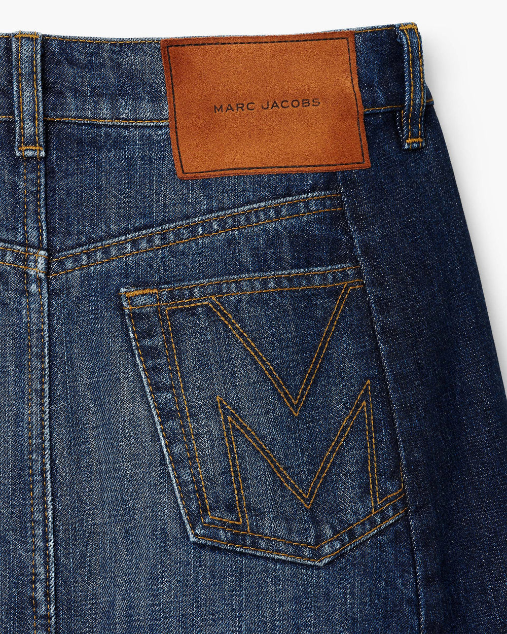 Two Tone Shadow Denim Skirt - Dark Slub Indigo | Marc Jacobs on sale