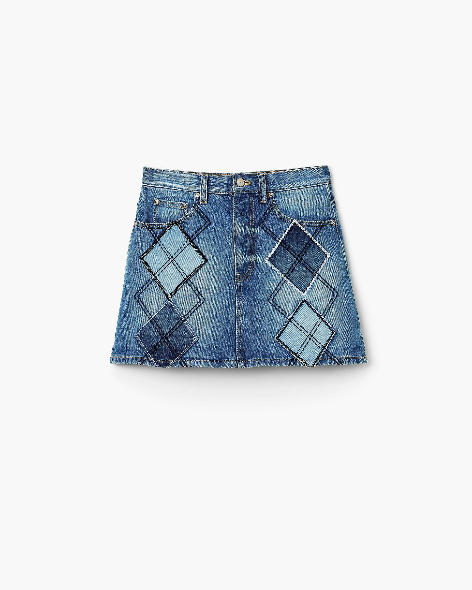 Argyle Patchwork Mini Skirt - Bright Indigo | Marc Jacobs US