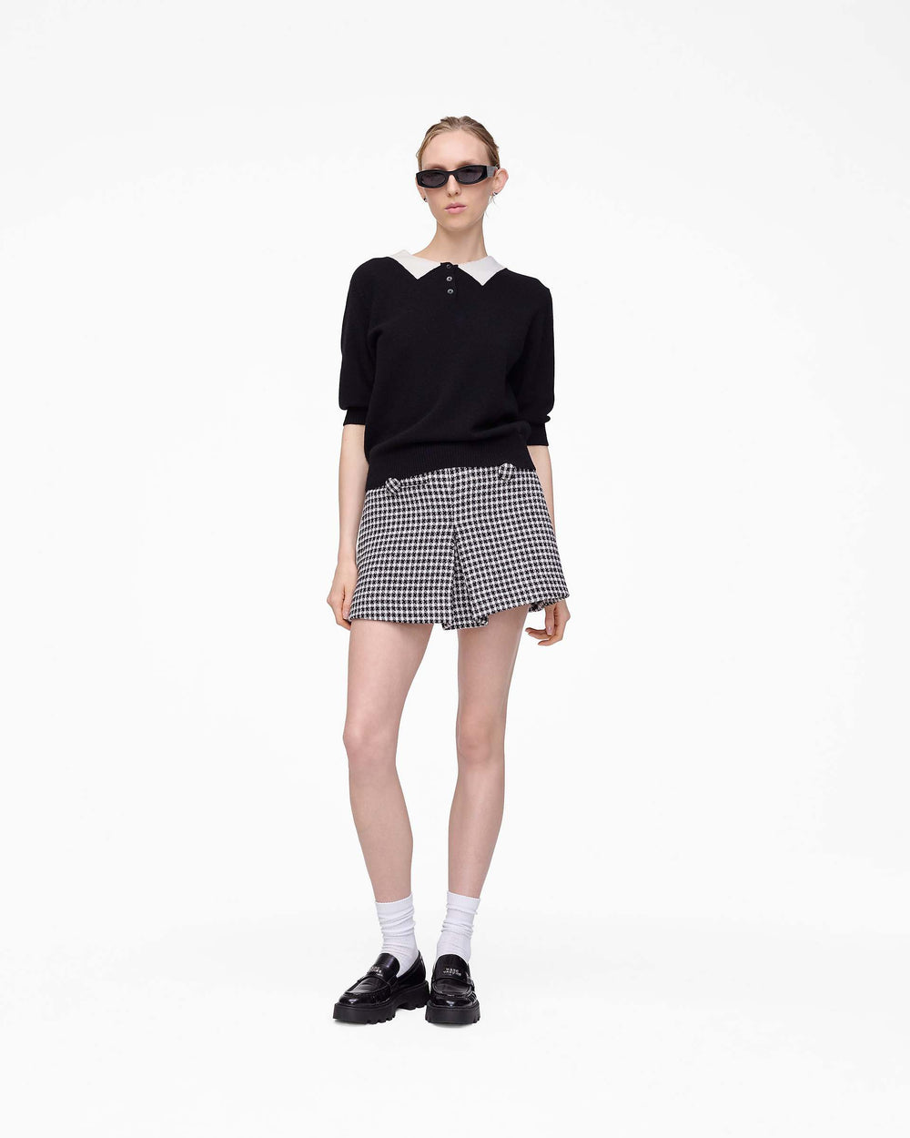 Gingham Tweed Mini Skirt - Black Multi | Marc Jacobs online