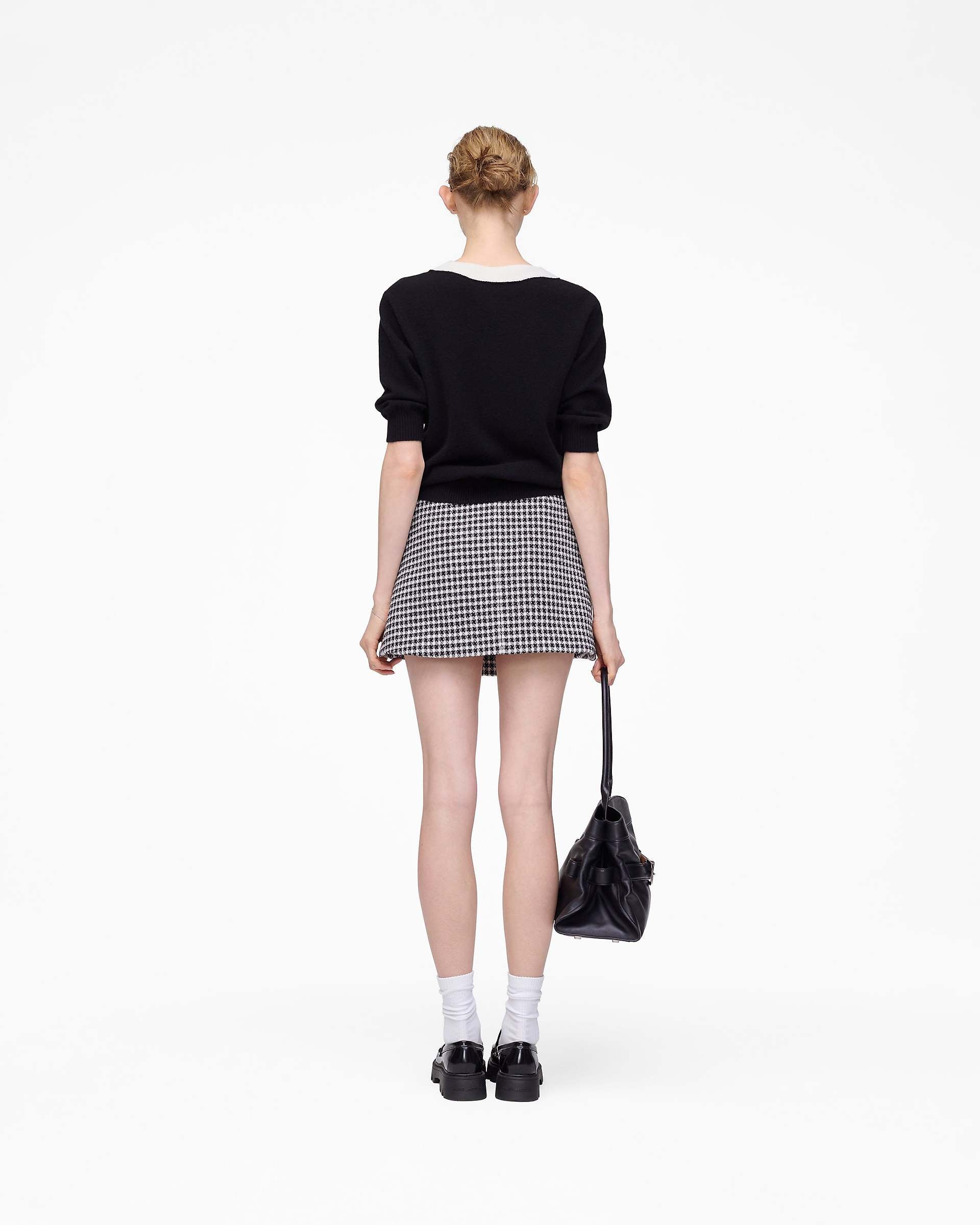 Gingham Tweed Mini Skirt - Black Multi | Marc Jacobs online