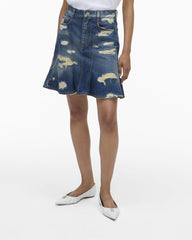 The Rip And Repair Fluted Mini Skirt - Punk Indigo | Marc Jacobs US