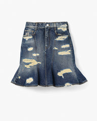 The Rip And Repair Fluted Mini Skirt - Punk Indigo | Marc Jacobs US