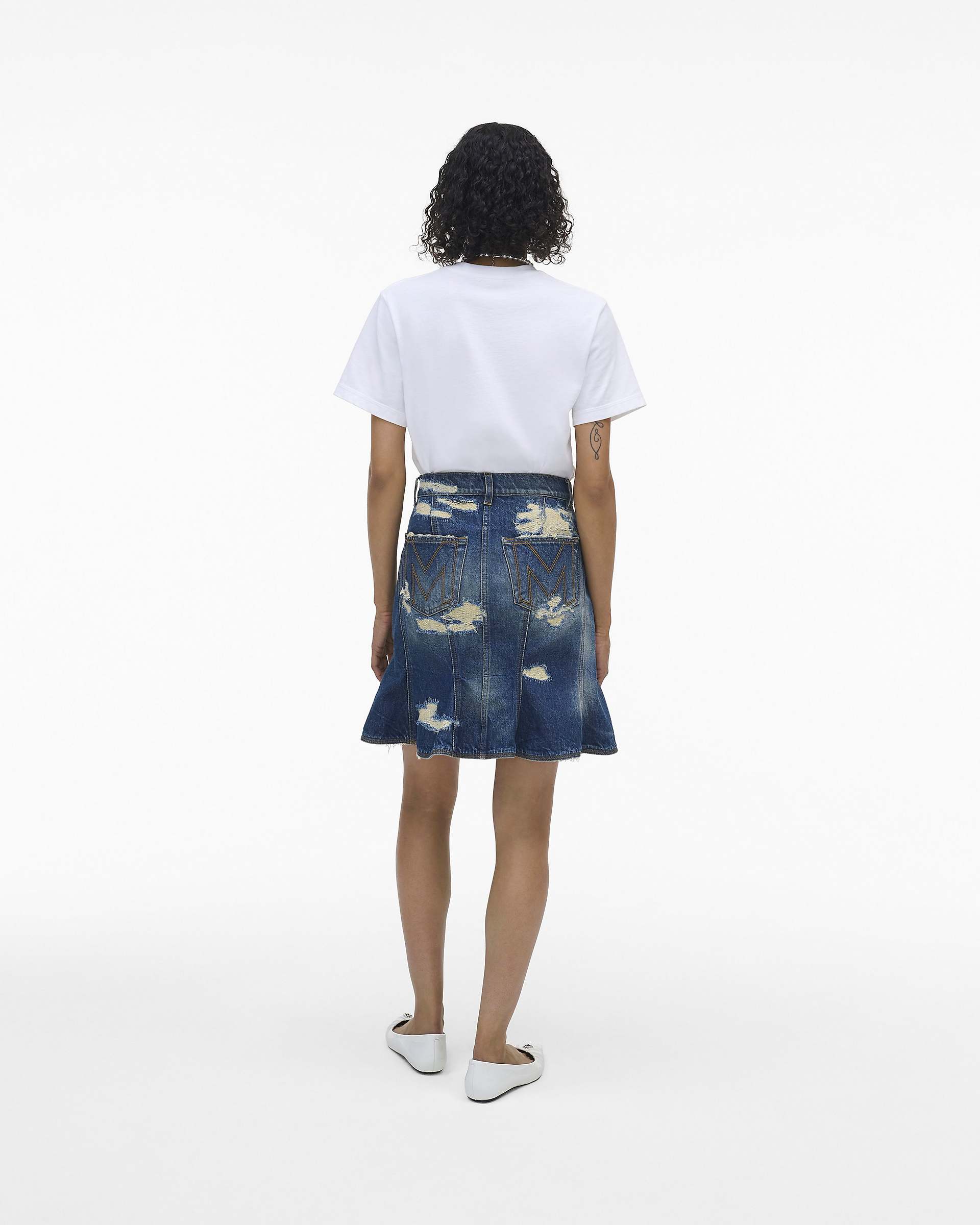 The Rip And Repair Fluted Mini Skirt - Punk Indigo | Marc Jacobs US