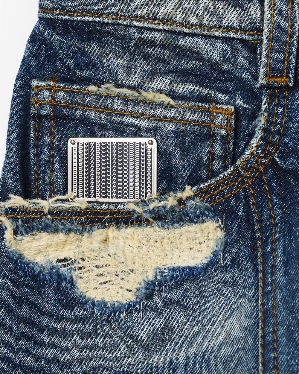 The Rip And Repair Fluted Mini Skirt - Punk Indigo | Marc Jacobs US