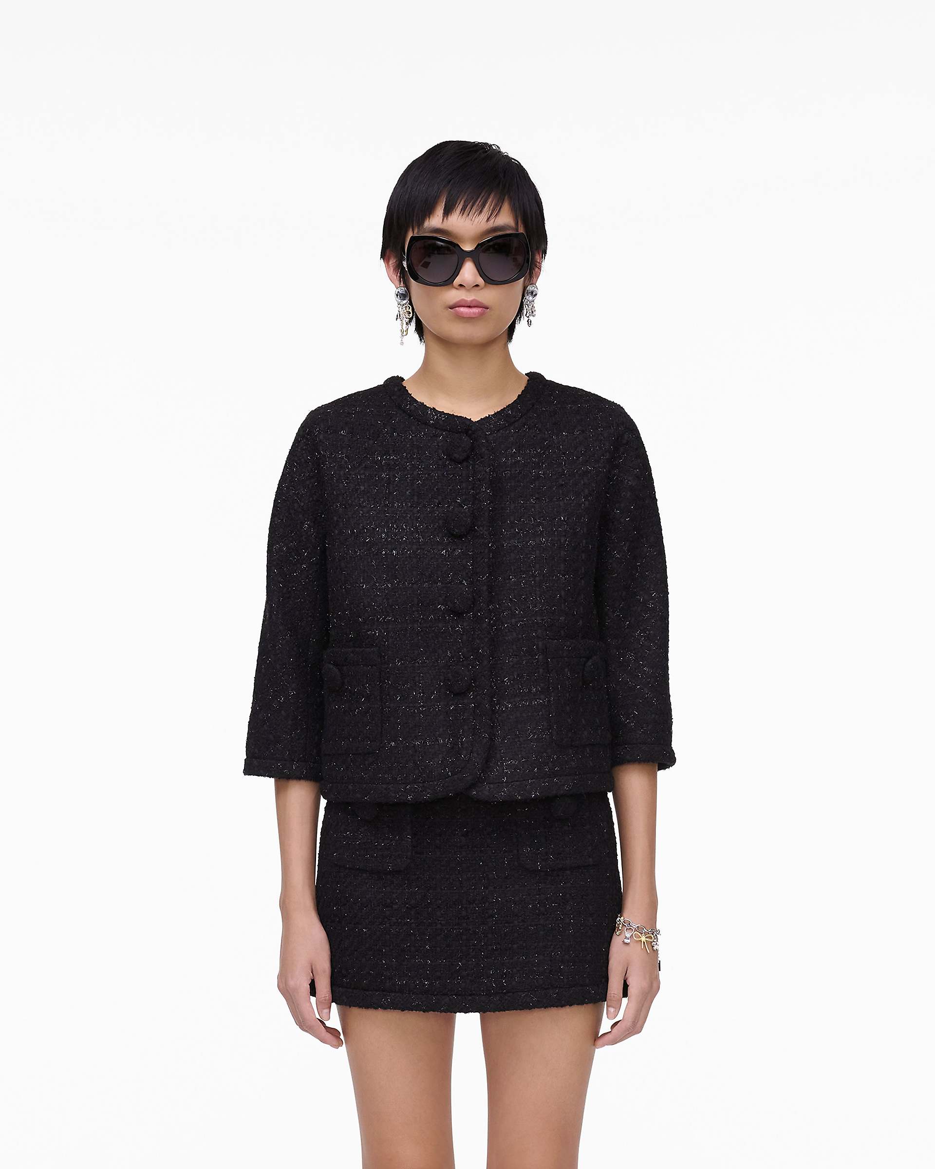 Tweed Backwards Lady Jacket - Black | Marc Jacobs on sale