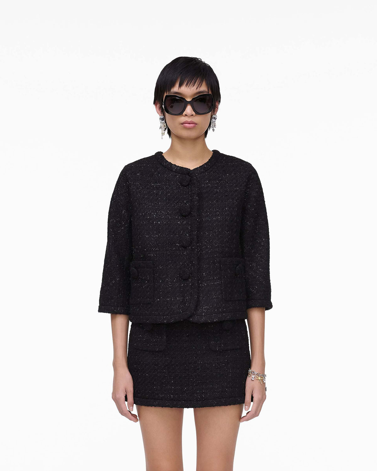 Tweed Backwards Lady Jacket - Black | Marc Jacobs on sale