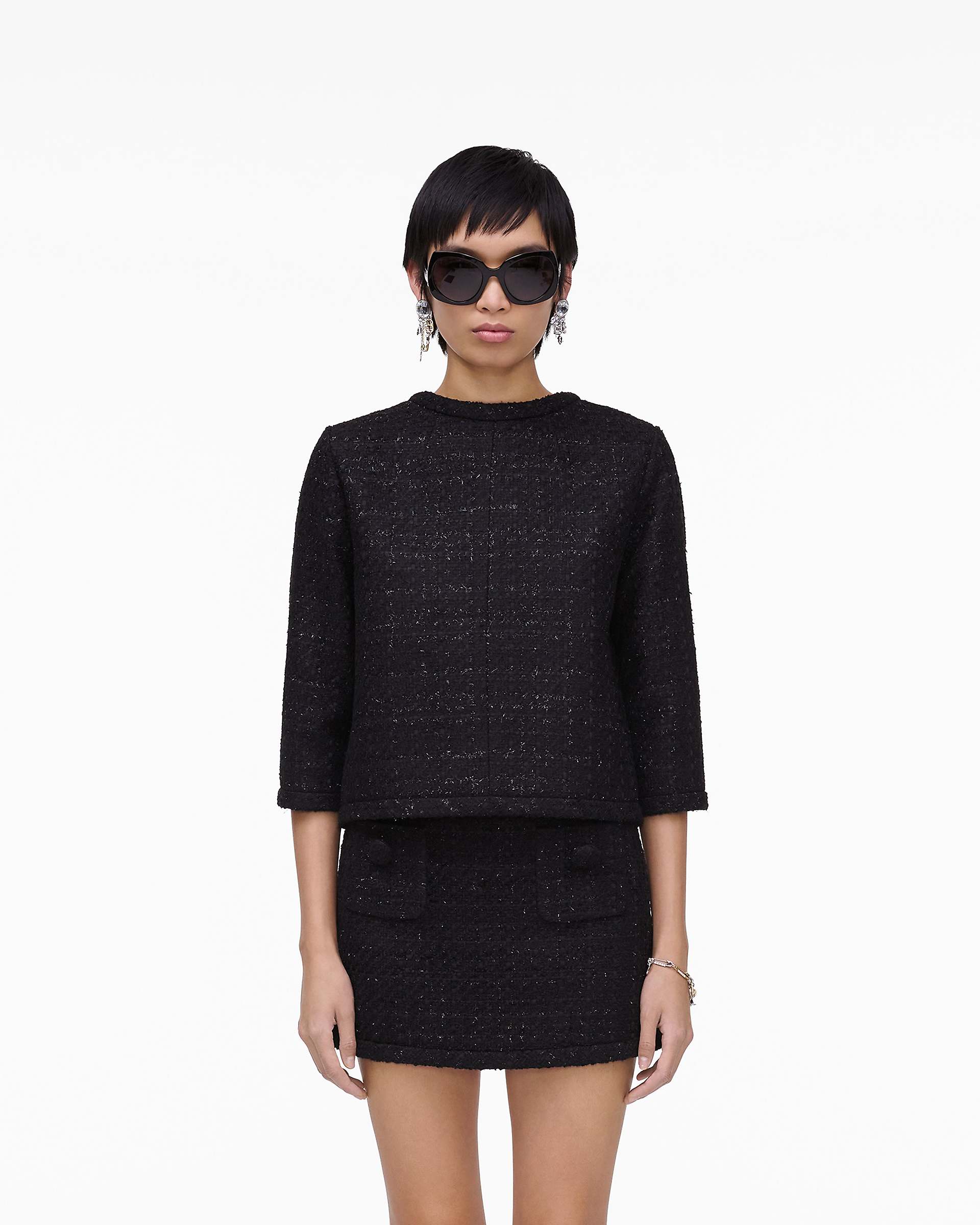 Tweed Backwards Lady Jacket - Black | Marc Jacobs on sale