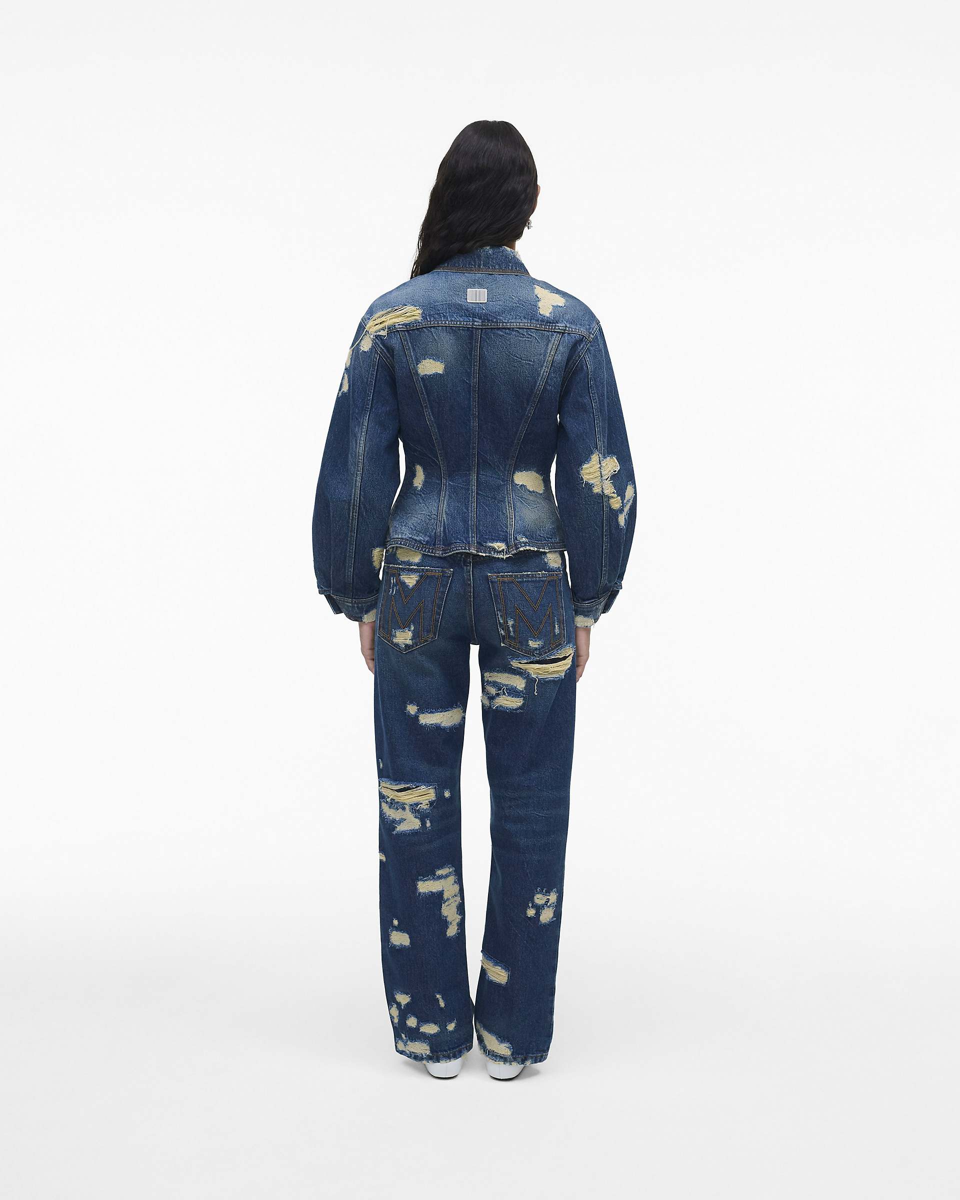 The Rip And Repair Fluted Denim Jacket - Punk Indigo | Marc Jacobs US