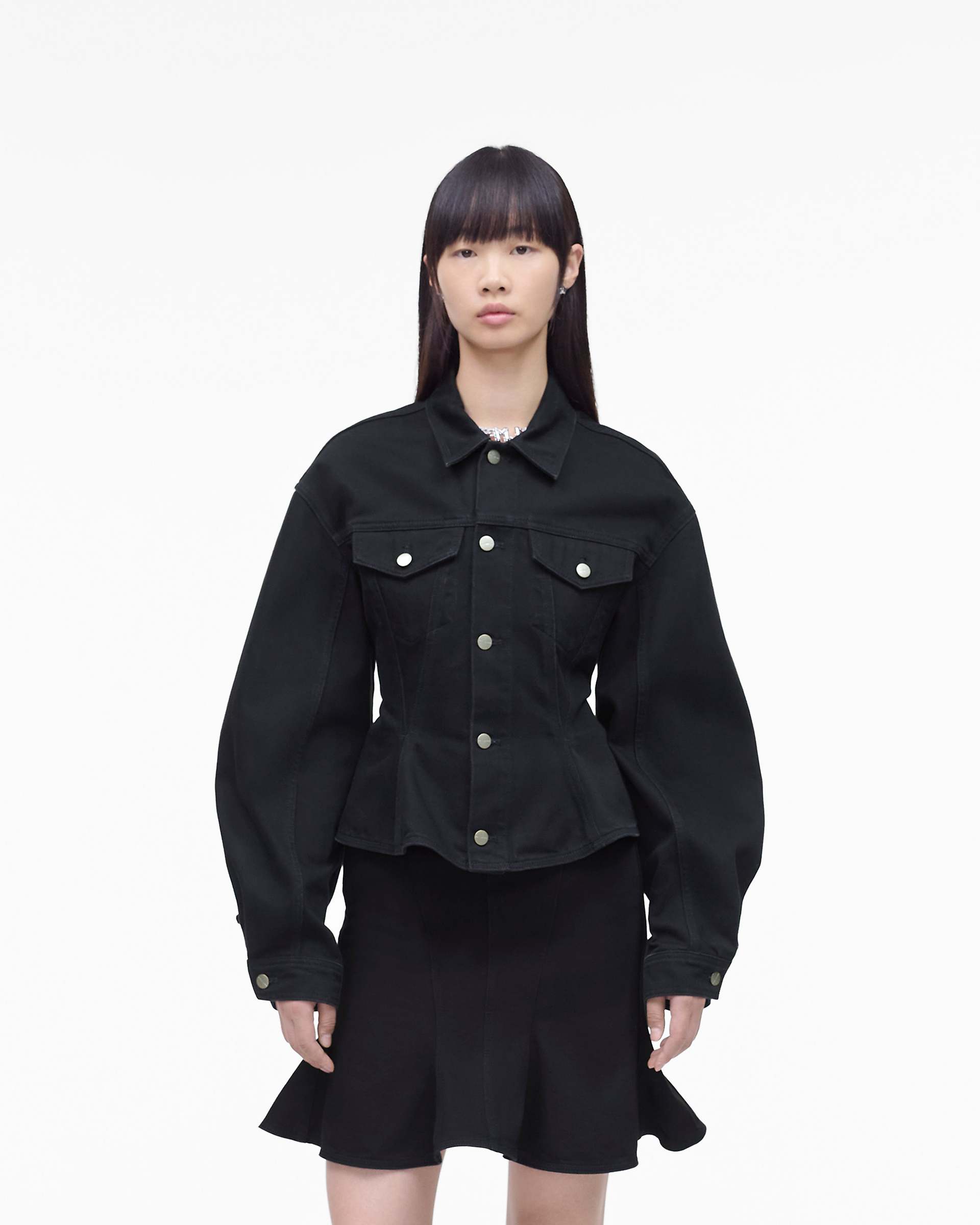 The Fluted Denim Jacket - Black | Marc Jacobs online