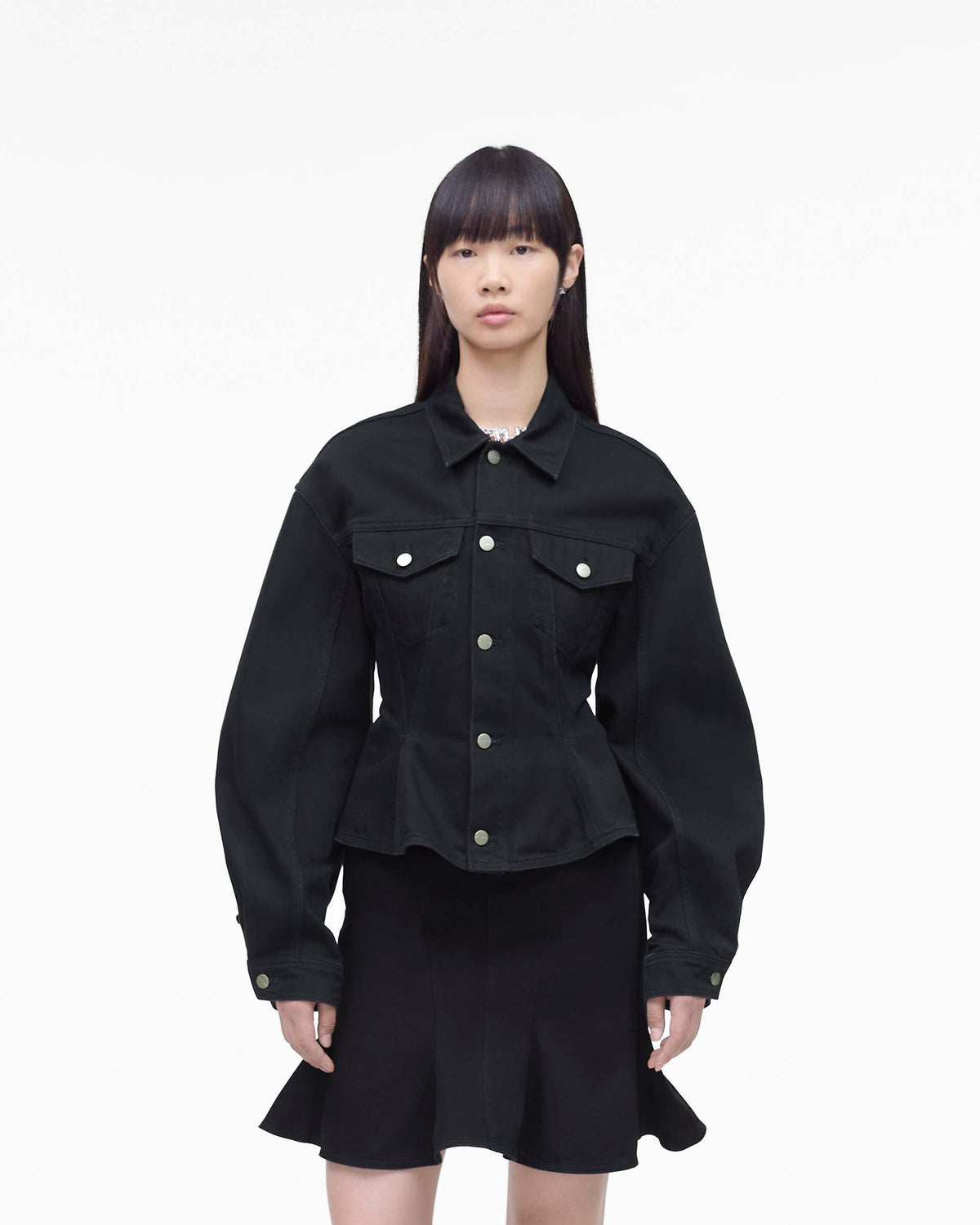The Fluted Denim Jacket - Black | Marc Jacobs online