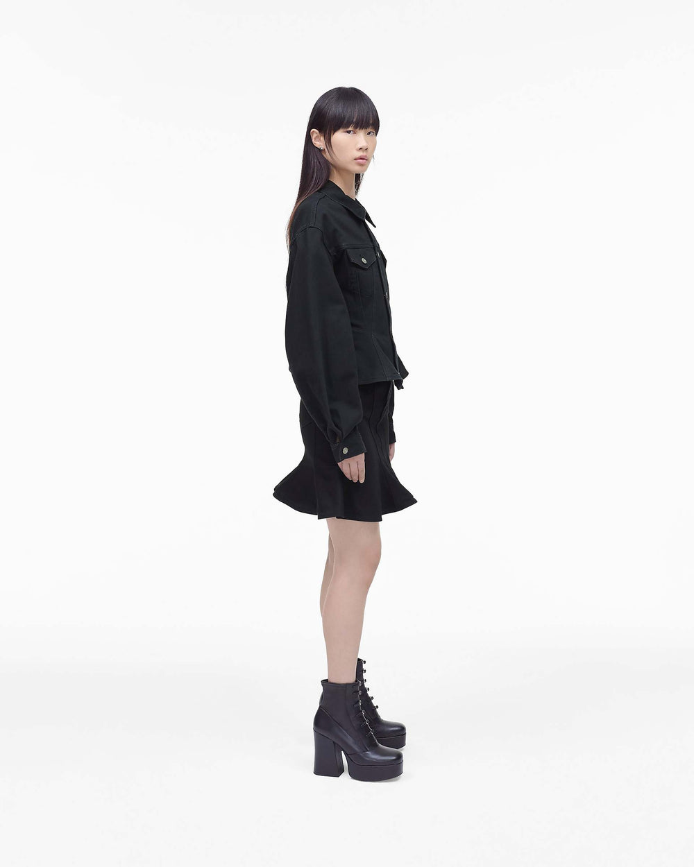 The Fluted Denim Jacket - Black | Marc Jacobs online