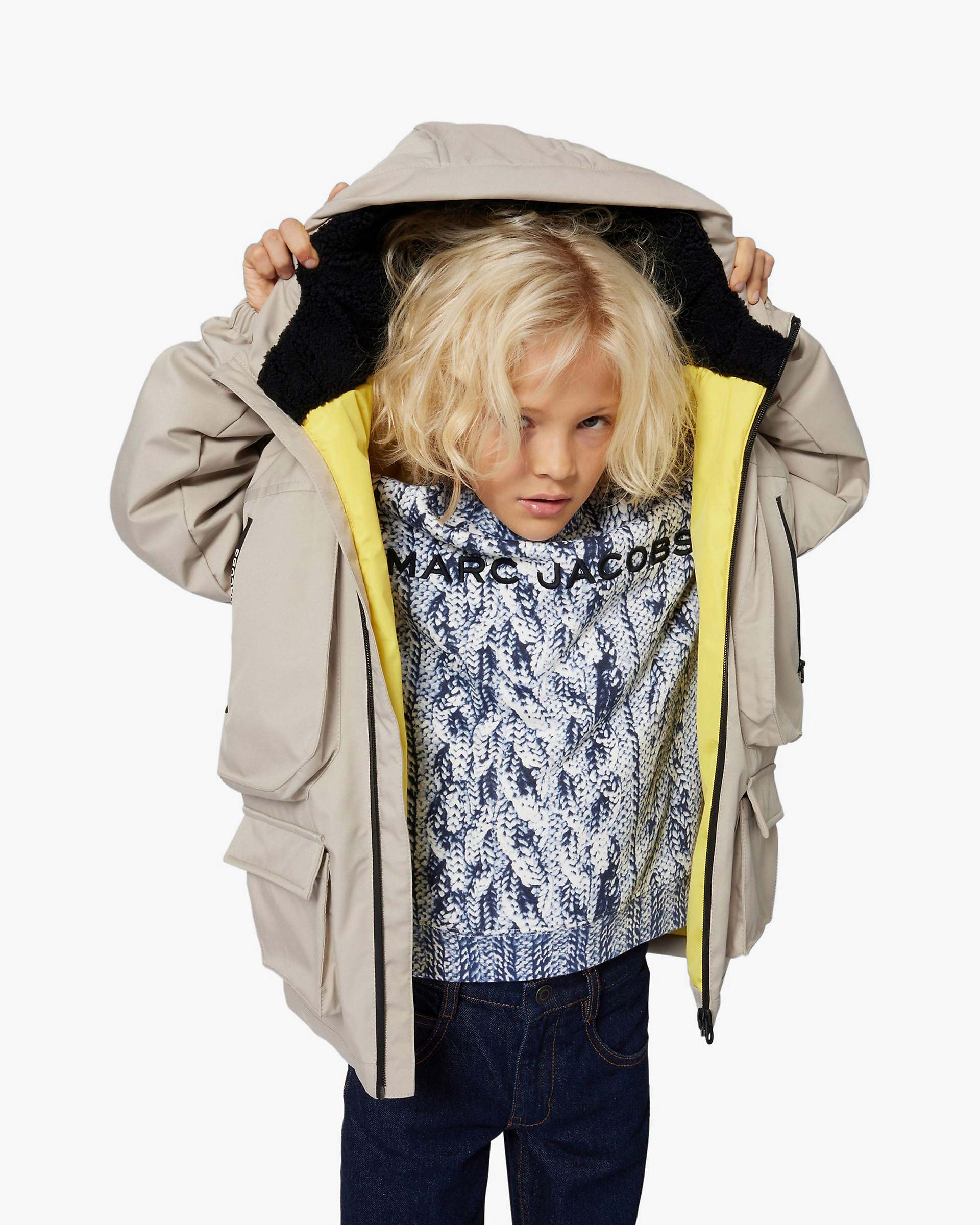 The Trompe Loeil Knit Sweatshirt - Navy | Marc Jacobs online