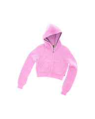 Fuzzy Shrunken Knit Zip-Up - Pink | Marc Jacobs US