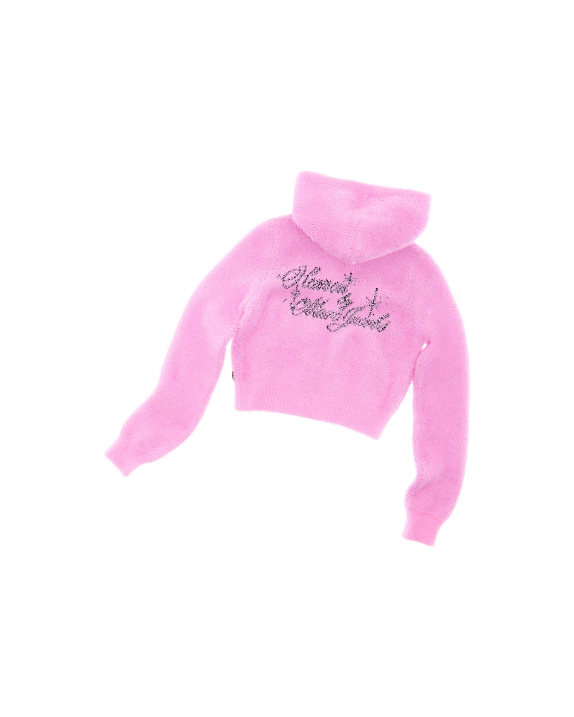 Fuzzy Shrunken Knit Zip-Up - Pink | Marc Jacobs US