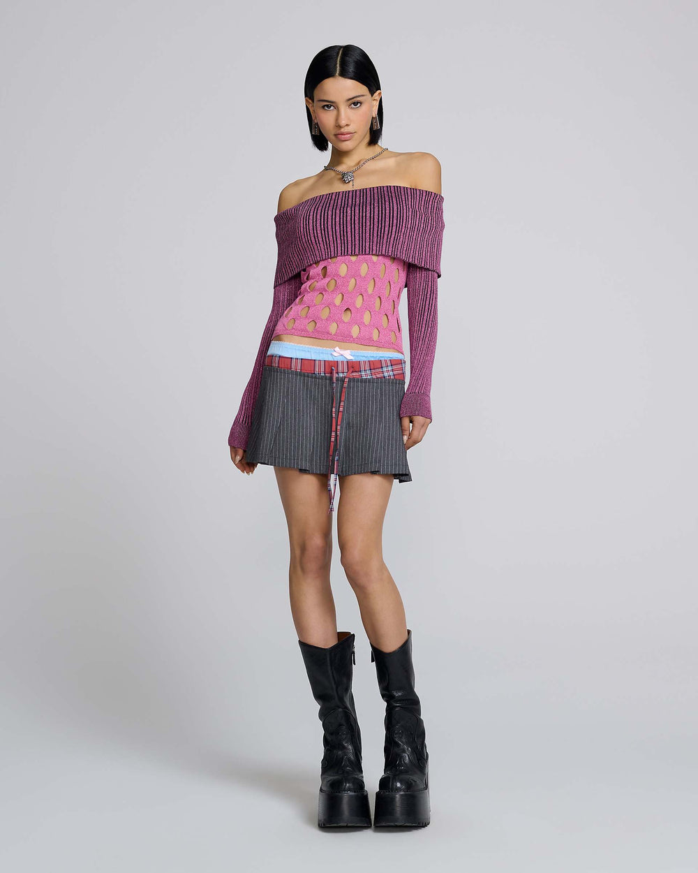 Off Shoulder Hole Knit Top - Pink | Marc Jacobs online
