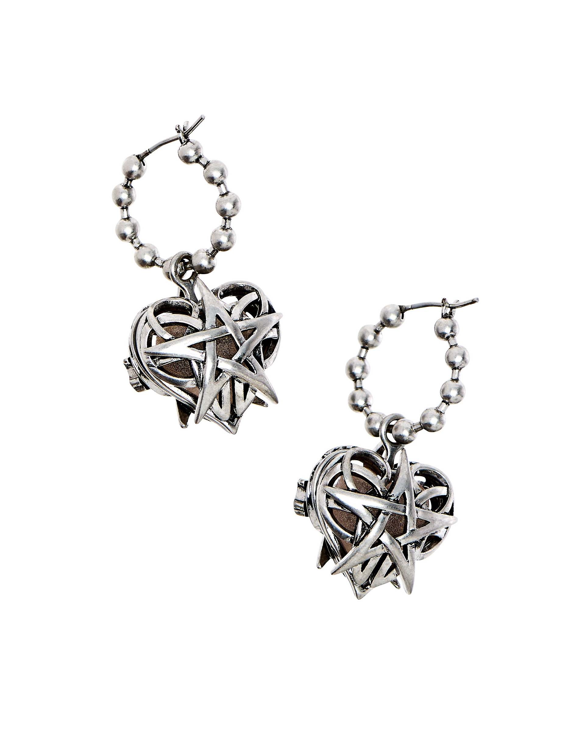 HEAVEN PENTAGRAM HOOPS - Aged Silver | Marc Jacobs online