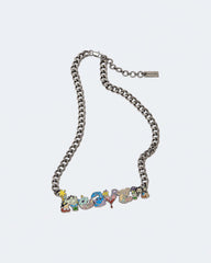 Characters Nameplate Necklace - Aged Silver Multi | Marc Jacobs sale